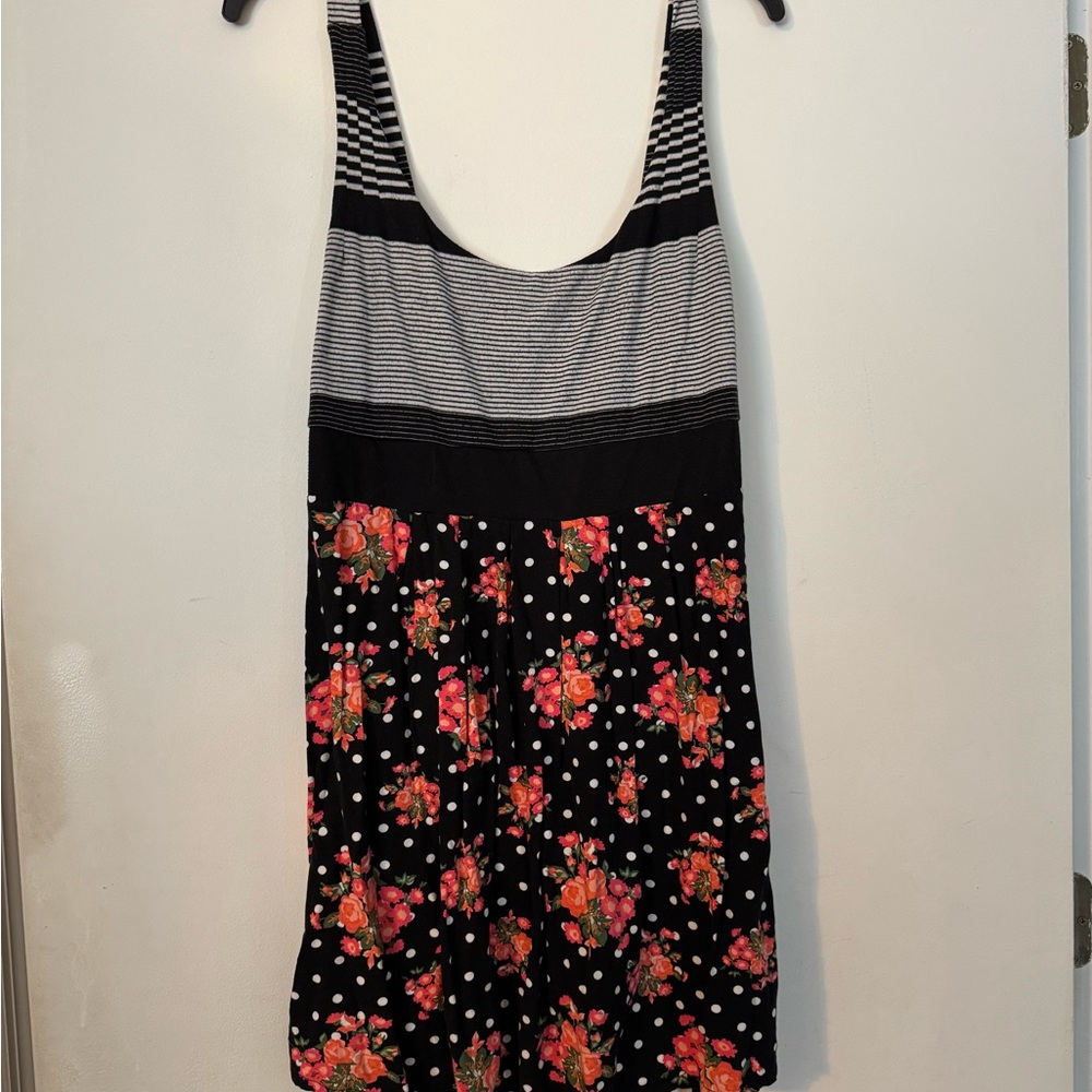 Floral Striped Tank Dress